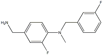 4-(aminomethyl)-2-fluoro-N-[(3-fluorophenyl)methyl]-N-methylaniline 结构式