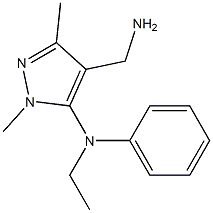 4-(aminomethyl)-N-ethyl-1,3-dimethyl-N-phenyl-1H-pyrazol-5-amine 结构式