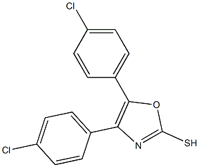 4,5-bis(4-chlorophenyl)-1,3-oxazole-2-thiol 结构式