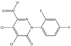 4,5-dichloro-2-(2,4-difluorophenyl)-6-nitropyridazin-3(2H)-one 结构式