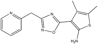 4,5-dimethyl-3-[3-(pyridin-2-ylmethyl)-1,2,4-oxadiazol-5-yl]thiophen-2-amine 结构式