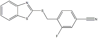 4-[(1,3-benzothiazol-2-ylsulfanyl)methyl]-3-fluorobenzonitrile 结构式