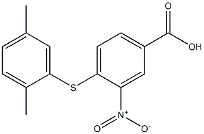 4-[(2,5-dimethylphenyl)sulfanyl]-3-nitrobenzoic acid 结构式