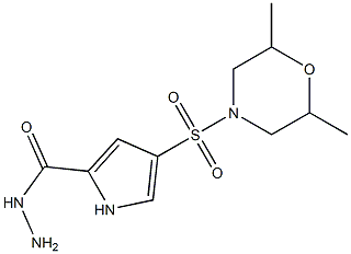 4-[(2,6-dimethylmorpholin-4-yl)sulfonyl]-1H-pyrrole-2-carbohydrazide 结构式