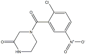 4-[(2-chloro-5-nitrophenyl)carbonyl]piperazin-2-one 结构式