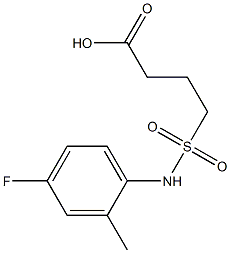 4-[(4-fluoro-2-methylphenyl)sulfamoyl]butanoic acid 结构式