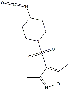 4-[(4-isocyanatopiperidine-1-)sulfonyl]-3,5-dimethyl-1,2-oxazole 结构式