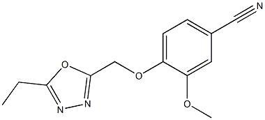 4-[(5-ethyl-1,3,4-oxadiazol-2-yl)methoxy]-3-methoxybenzonitrile 结构式