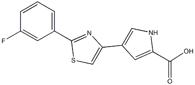 4-[2-(3-fluorophenyl)-1,3-thiazol-4-yl]-1H-pyrrole-2-carboxylic acid 结构式