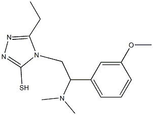 4-[2-(dimethylamino)-2-(3-methoxyphenyl)ethyl]-5-ethyl-4H-1,2,4-triazole-3-thiol 结构式