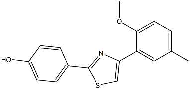 4-[4-(2-methoxy-5-methylphenyl)-1,3-thiazol-2-yl]phenol 结构式