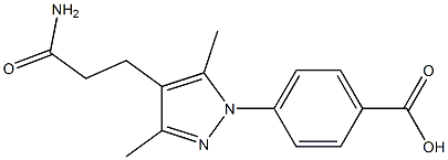 4-[4-(3-amino-3-oxopropyl)-3,5-dimethyl-1H-pyrazol-1-yl]benzoic acid 结构式