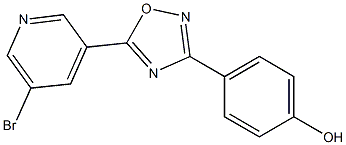 4-[5-(5-bromopyridin-3-yl)-1,2,4-oxadiazol-3-yl]phenol 结构式