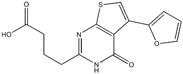4-[5-(furan-2-yl)-4-oxo-3H,4H-thieno[2,3-d]pyrimidin-2-yl]butanoic acid 结构式
