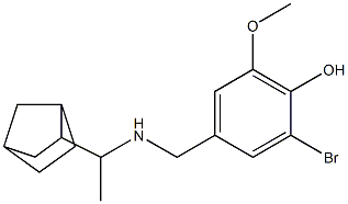 4-{[(1-{bicyclo[2.2.1]heptan-2-yl}ethyl)amino]methyl}-2-bromo-6-methoxyphenol 结构式