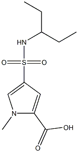 4-{[(1-ethylpropyl)amino]sulfonyl}-1-methyl-1H-pyrrole-2-carboxylic acid 结构式