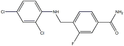 4-{[(2,4-dichlorophenyl)amino]methyl}-3-fluorobenzamide 结构式