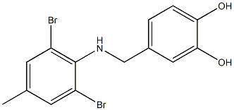 4-{[(2,6-dibromo-4-methylphenyl)amino]methyl}benzene-1,2-diol 结构式