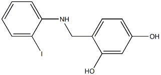 4-{[(2-iodophenyl)amino]methyl}benzene-1,3-diol 结构式