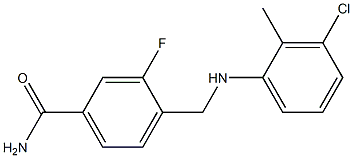 4-{[(3-chloro-2-methylphenyl)amino]methyl}-3-fluorobenzamide 结构式