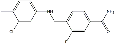 4-{[(3-chloro-4-methylphenyl)amino]methyl}-3-fluorobenzamide 结构式