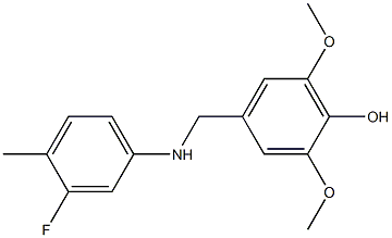 4-{[(3-fluoro-4-methylphenyl)amino]methyl}-2,6-dimethoxyphenol 结构式