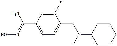 4-{[cyclohexyl(methyl)amino]methyl}-3-fluoro-N'-hydroxybenzenecarboximidamide 结构式