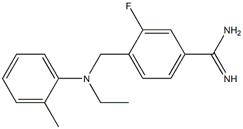 4-{[ethyl(2-methylphenyl)amino]methyl}-3-fluorobenzene-1-carboximidamide 结构式