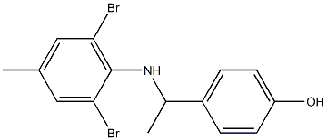 4-{1-[(2,6-dibromo-4-methylphenyl)amino]ethyl}phenol 结构式