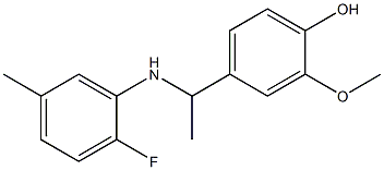 4-{1-[(2-fluoro-5-methylphenyl)amino]ethyl}-2-methoxyphenol 结构式