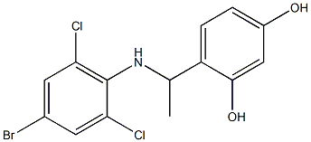 4-{1-[(4-bromo-2,6-dichlorophenyl)amino]ethyl}benzene-1,3-diol 结构式