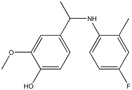 4-{1-[(4-fluoro-2-methylphenyl)amino]ethyl}-2-methoxyphenol 结构式