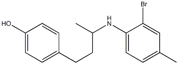 4-{3-[(2-bromo-4-methylphenyl)amino]butyl}phenol 结构式