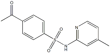 4-acetyl-N-(4-methylpyridin-2-yl)benzene-1-sulfonamide 结构式