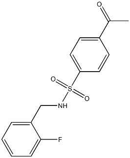 4-acetyl-N-[(2-fluorophenyl)methyl]benzene-1-sulfonamide 结构式