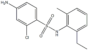 4-amino-2-chloro-N-(2-ethyl-6-methylphenyl)benzene-1-sulfonamide 结构式