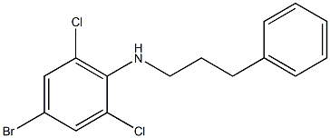 4-bromo-2,6-dichloro-N-(3-phenylpropyl)aniline 结构式