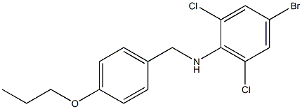 4-bromo-2,6-dichloro-N-[(4-propoxyphenyl)methyl]aniline 结构式