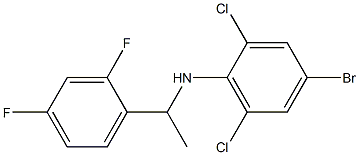 4-bromo-2,6-dichloro-N-[1-(2,4-difluorophenyl)ethyl]aniline 结构式