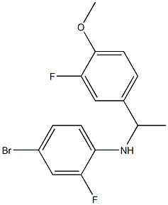 4-bromo-2-fluoro-N-[1-(3-fluoro-4-methoxyphenyl)ethyl]aniline 结构式