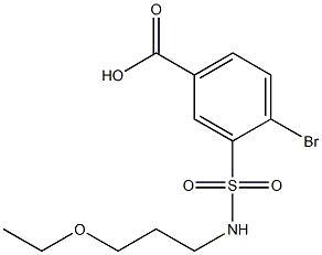 4-bromo-3-[(3-ethoxypropyl)sulfamoyl]benzoic acid 结构式