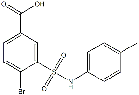 4-bromo-3-[(4-methylphenyl)sulfamoyl]benzoic acid 结构式