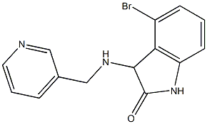 4-bromo-3-[(pyridin-3-ylmethyl)amino]-2,3-dihydro-1H-indol-2-one 结构式