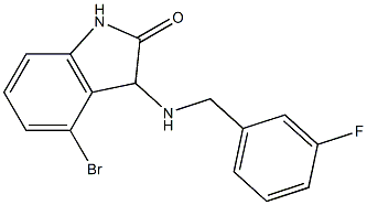 4-bromo-3-{[(3-fluorophenyl)methyl]amino}-2,3-dihydro-1H-indol-2-one 结构式