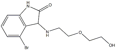 4-bromo-3-{[2-(2-hydroxyethoxy)ethyl]amino}-2,3-dihydro-1H-indol-2-one 结构式