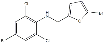 4-bromo-N-[(5-bromofuran-2-yl)methyl]-2,6-dichloroaniline 结构式
