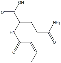 4-carbamoyl-2-(3-methylbut-2-enamido)butanoic acid 结构式
