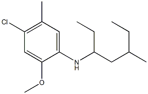 4-chloro-2-methoxy-5-methyl-N-(5-methylheptan-3-yl)aniline 结构式