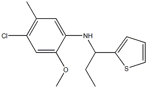 4-chloro-2-methoxy-5-methyl-N-[1-(thiophen-2-yl)propyl]aniline 结构式