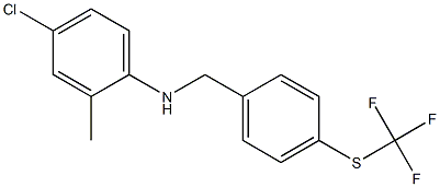 4-chloro-2-methyl-N-({4-[(trifluoromethyl)sulfanyl]phenyl}methyl)aniline 结构式